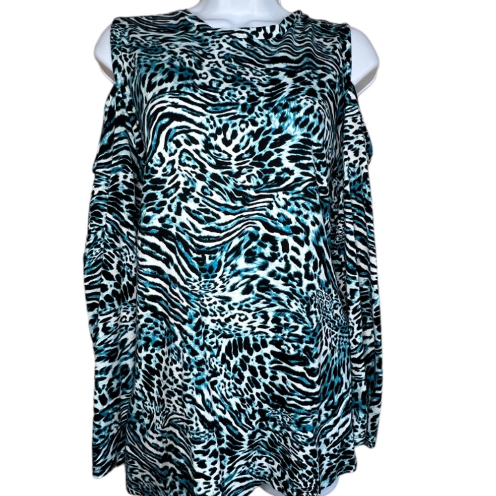 Michael Kors - Animal Pattern Shirt with Cold Shoulders